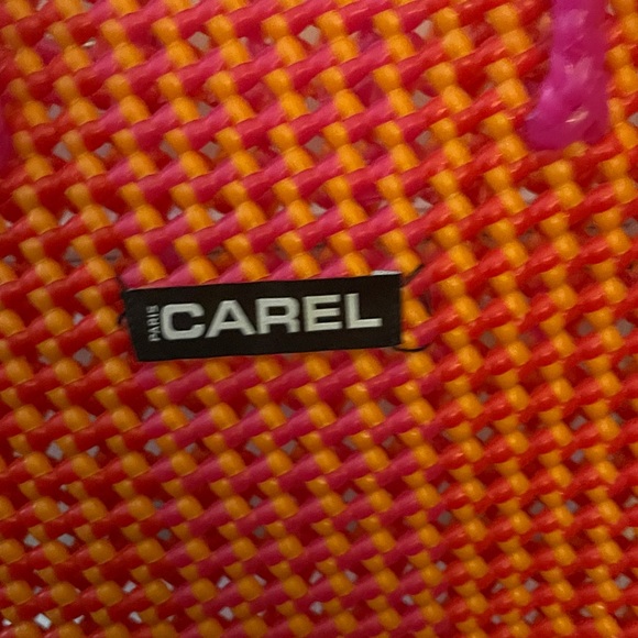 Carel Paris Orange and Pink Woven Tote Bag - Picture 12 of 15